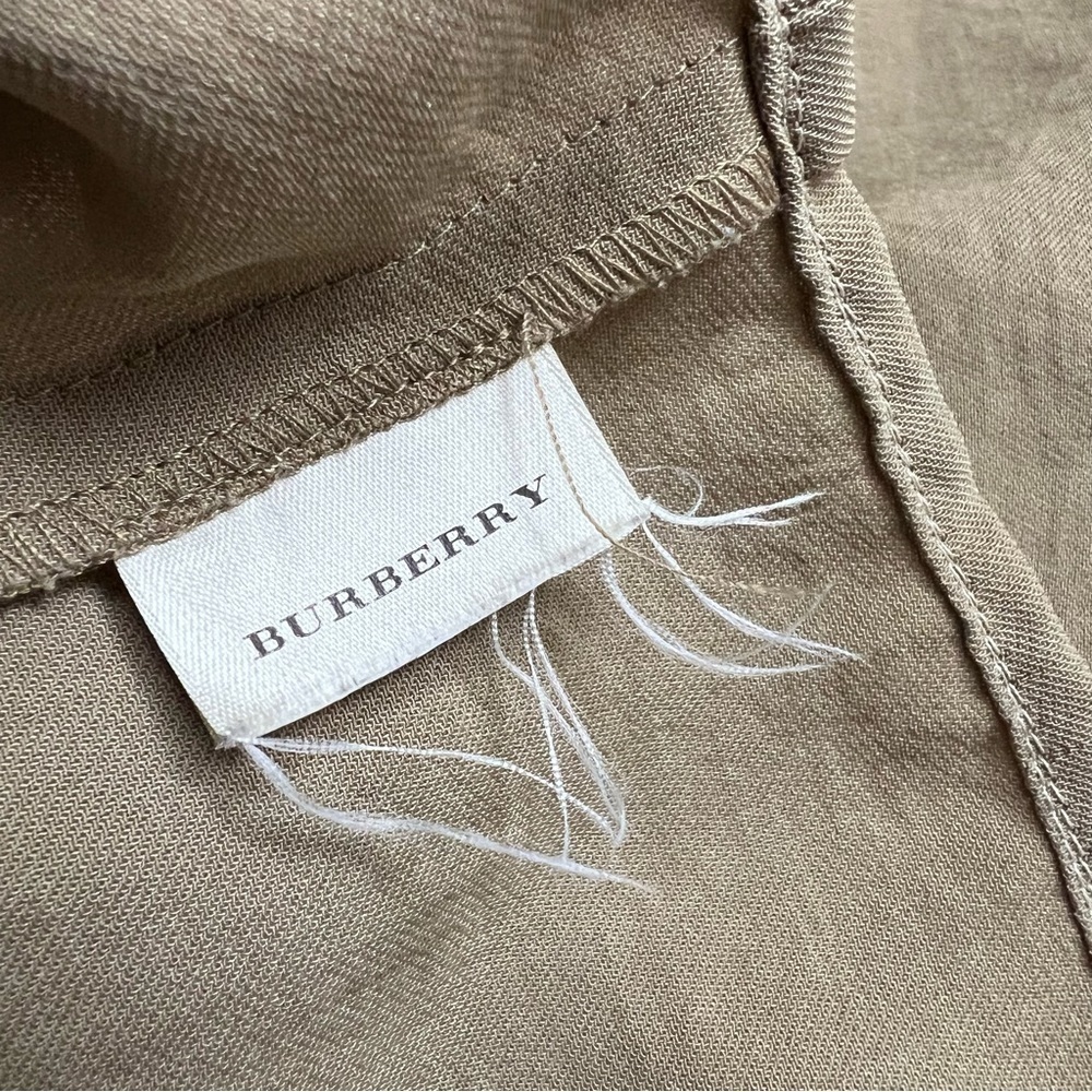 Burberry Brit Snap Button Down Shirt Women’s Size S Tan Safari - Picture 8 of 13